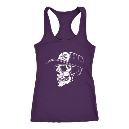 BAD ASS HUMAN SKULLCAP WOMENS RACERBACK TANK