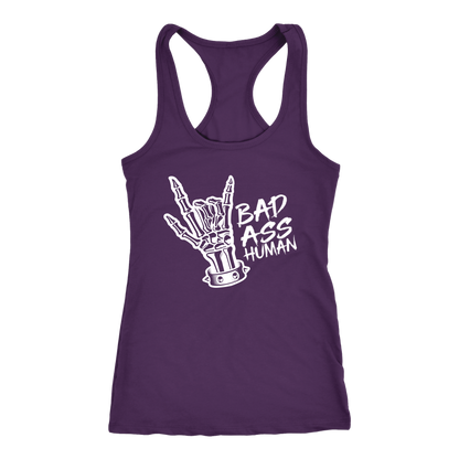 BAD ASS HUMAN SKULL HAND RACERBACK TANK
