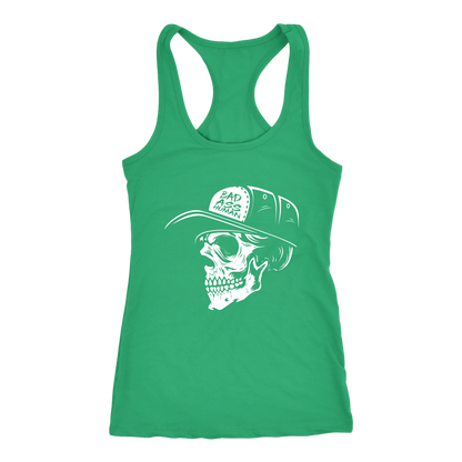 BAD ASS HUMAN SKULLCAP WOMENS RACERBACK TANK