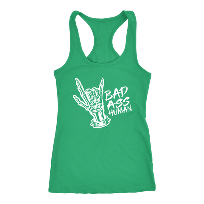 BAD ASS HUMAN SKULL HAND RACERBACK TANK