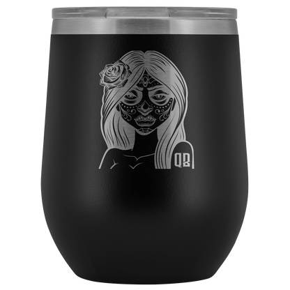 QB CLASSY DAY OF THE DEAD WINE TUMBLER