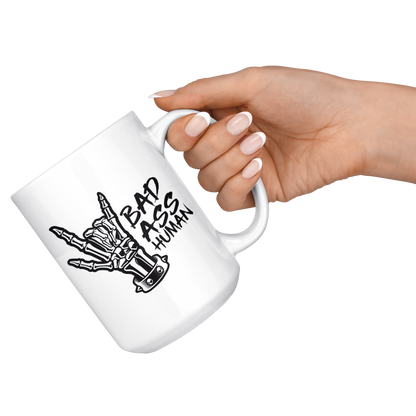BAD ASS HUMAN SKULL MUG