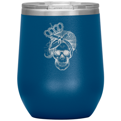 LONG LIVE THE QUEEN SKULL WINE TUMBLER