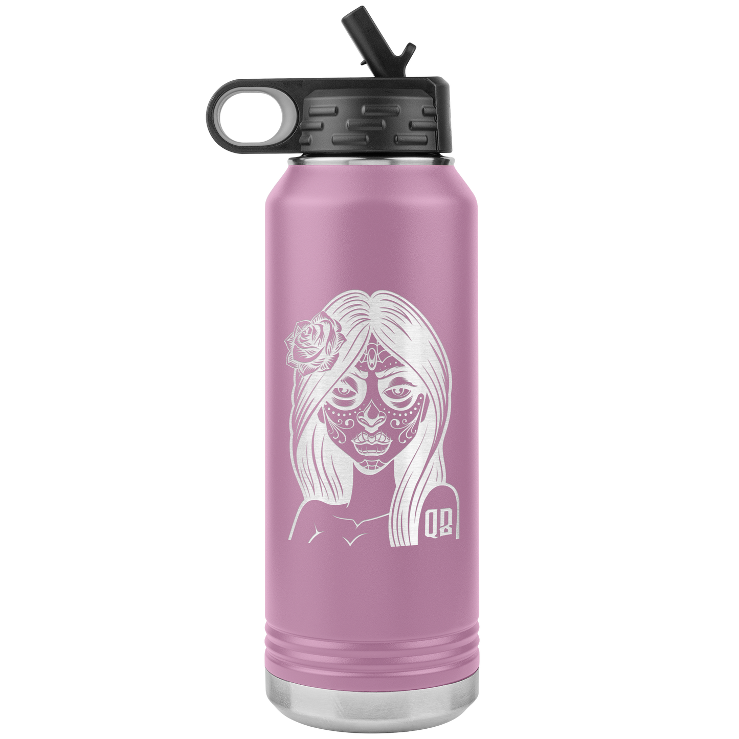 QB CLASSY DAY OF THE DEAD 32 OZ WATER BOTTLE