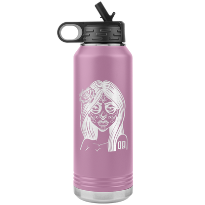 QB CLASSY DAY OF THE DEAD 32 OZ WATER BOTTLE