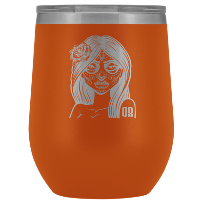 QB CLASSY DAY OF THE DEAD WINE TUMBLER
